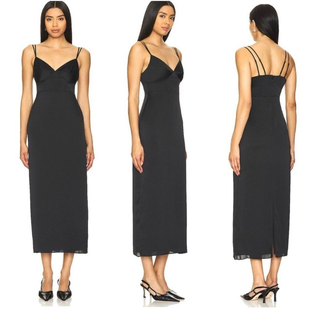Favorite Daughter The Rosemary Maxi Slipdress In Black 4 NWOT